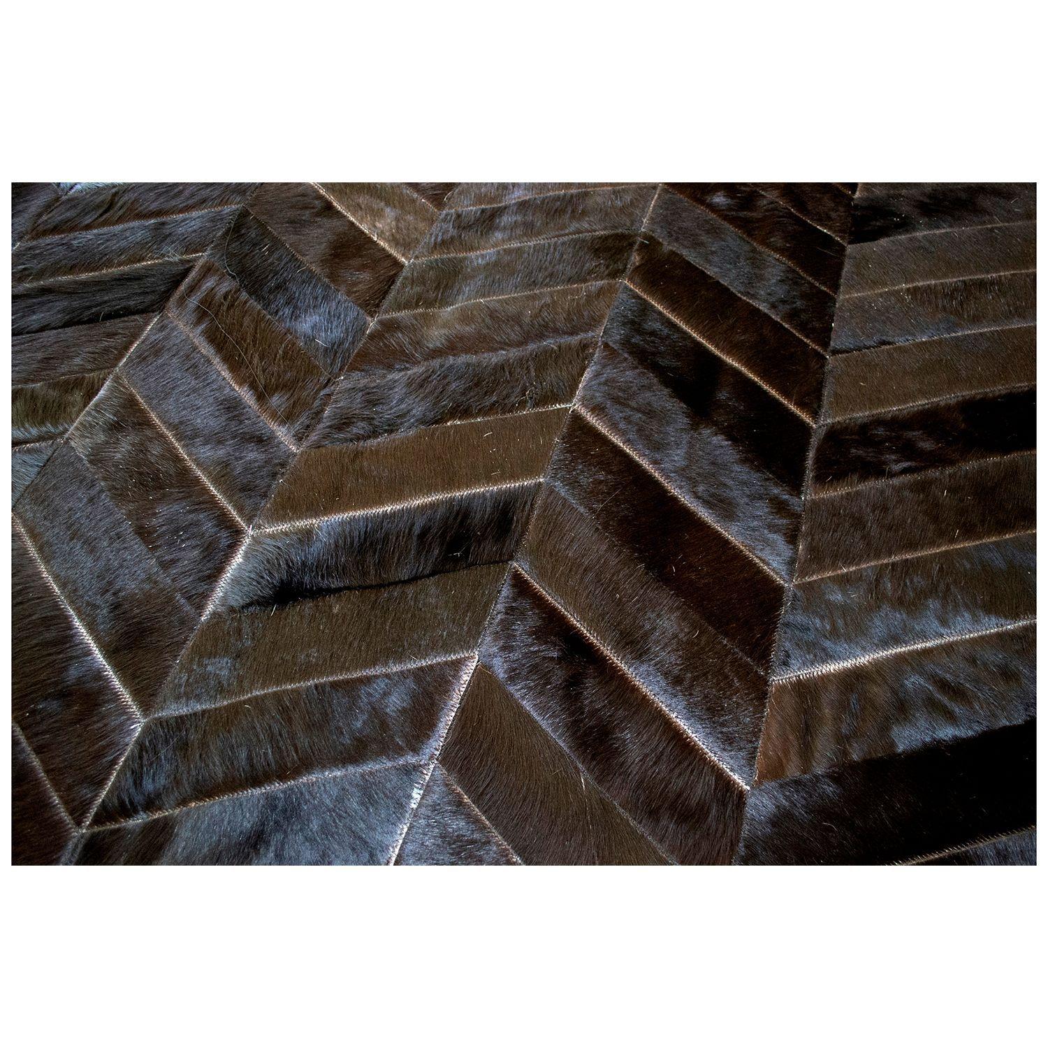 Alfombra Cuero Moo 166x236 cm Mod Angus Negro-2