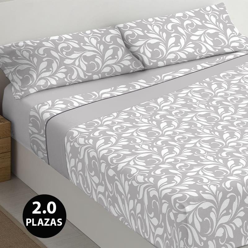 Sabanas Polar Diseños 2 Plazas Ponza Gris - S0131A-3