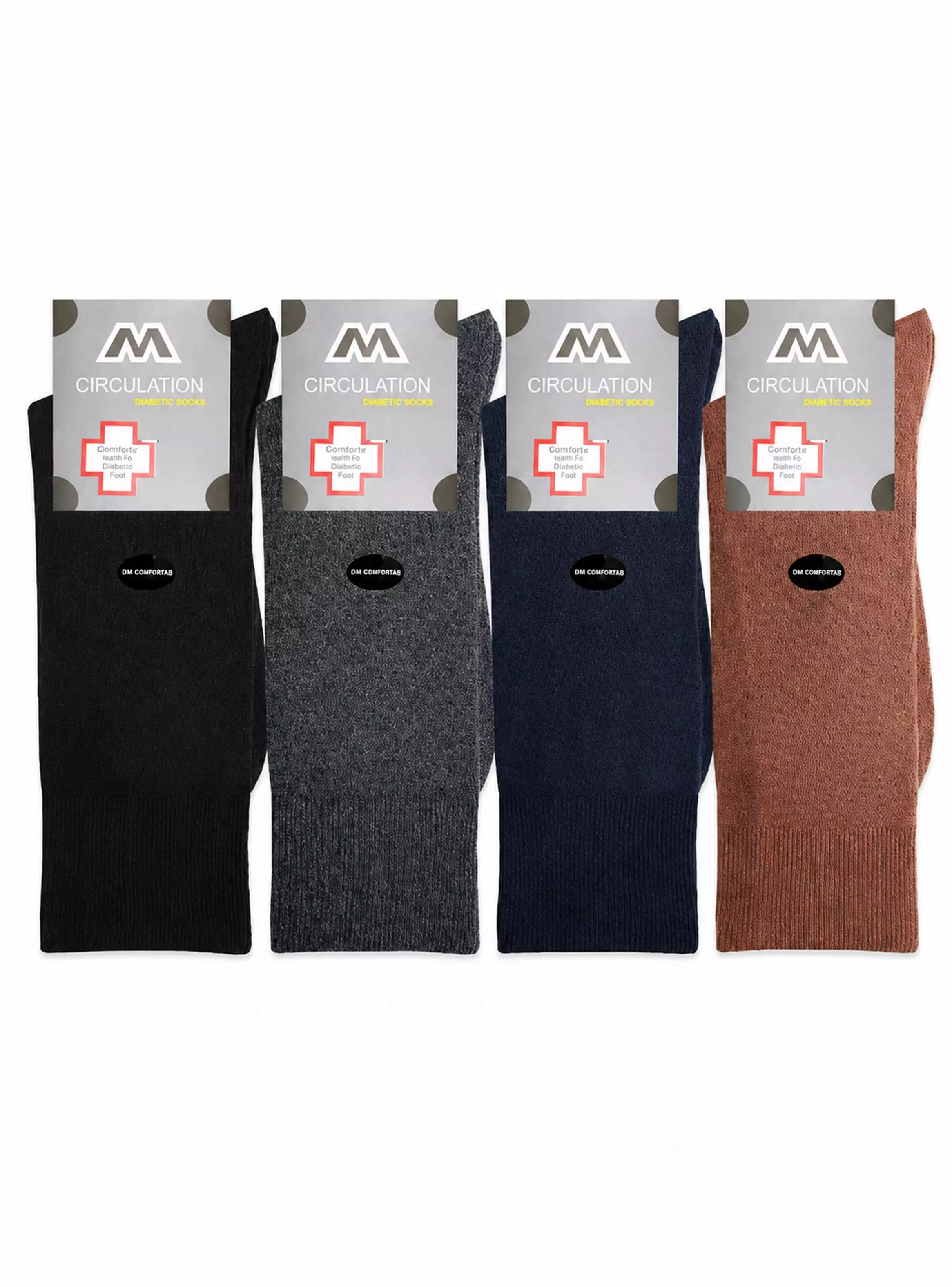 Calcetín Diabético Hombre Sin Costura Algodón 6 Pares-0