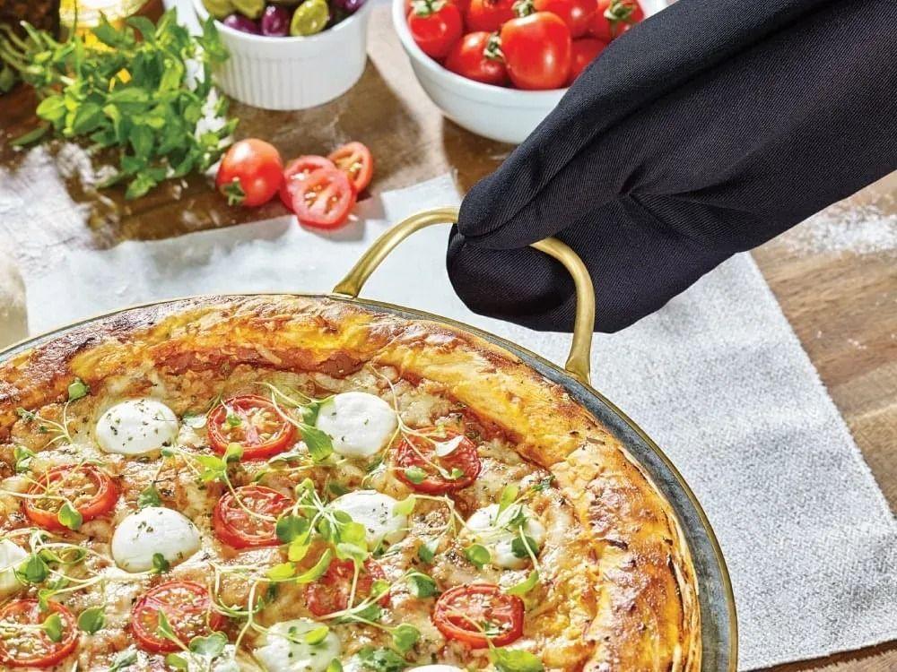 Piedra Para Pizza Fensa Con Asas De Cobre-4