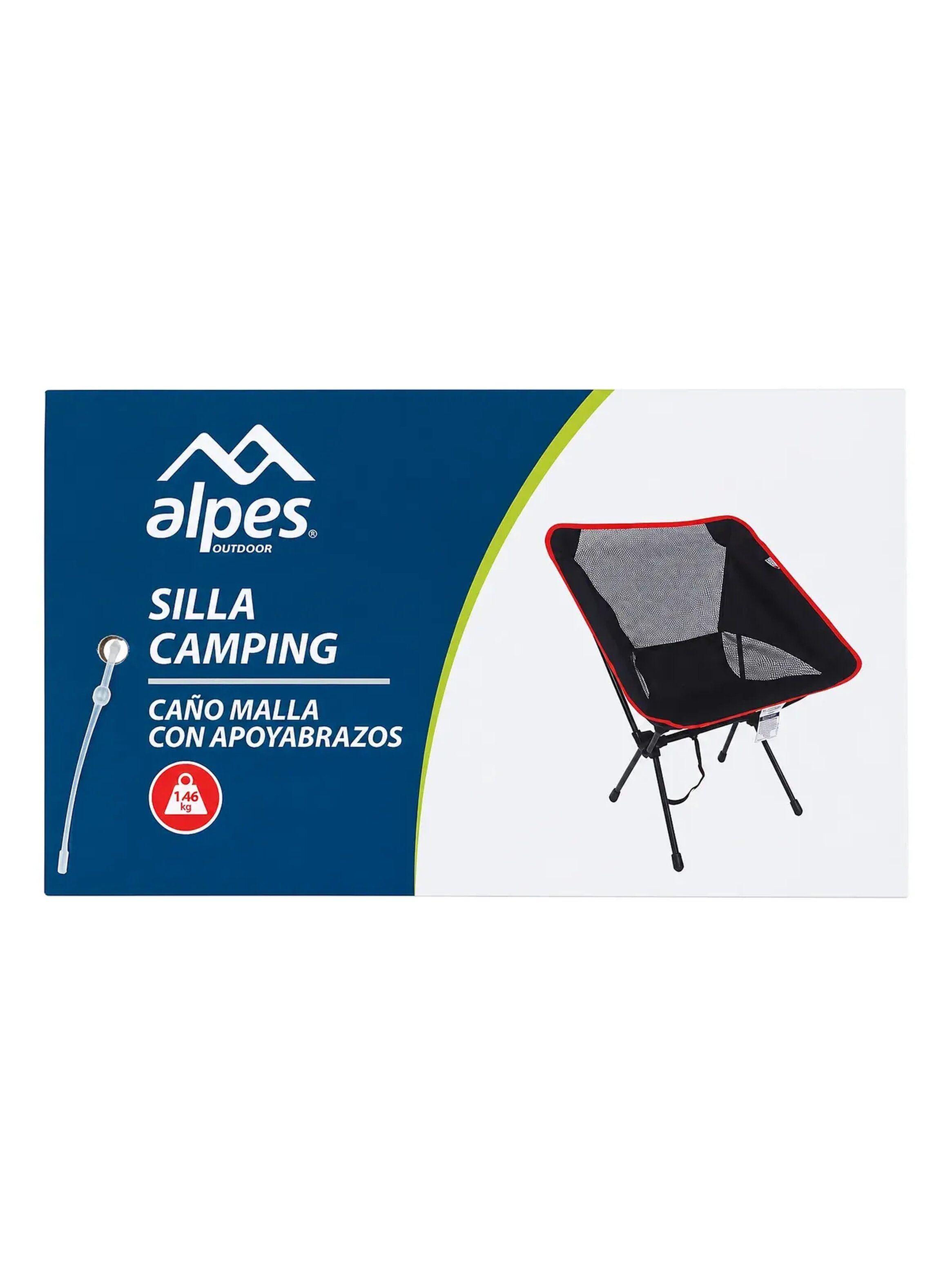 SILLA DE CAMPING CAÑO MALLA CON APOYABRAZOS ALPES-2