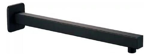 Plato Ducha Cuadrado Negro 25cm + Brazo 40 Cm Negro Taumm-2
