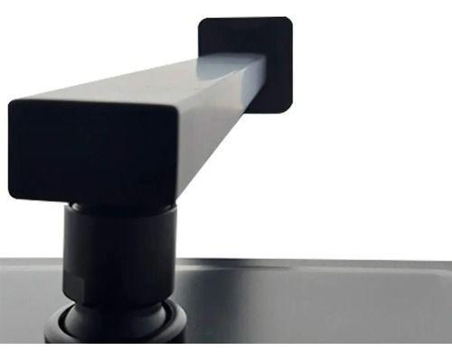 Plato Ducha Cuadrado Negro 25cm + Brazo 40 Cm Negro Taumm-4