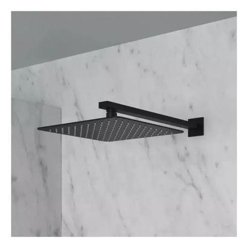 Plato Ducha Cuadrado Negro 25cm + Brazo 40 Cm Negro Taumm-5