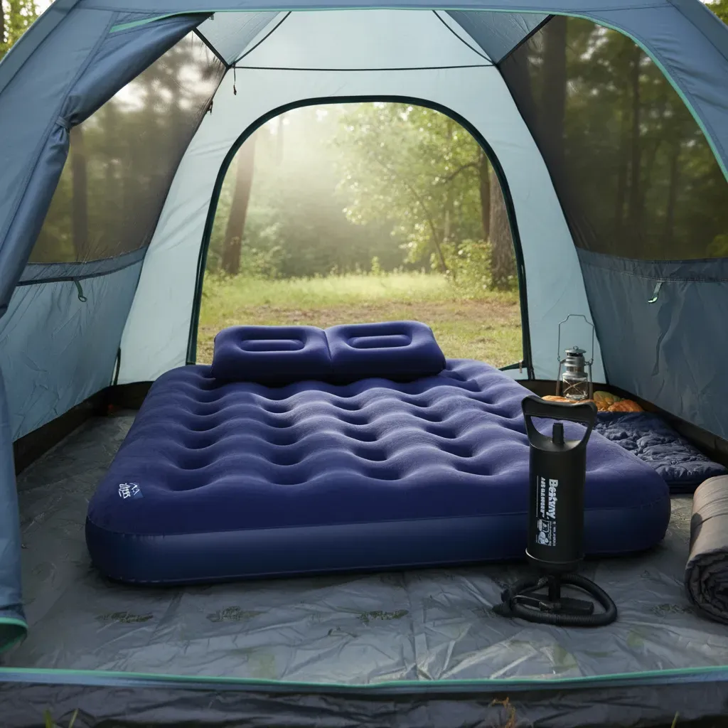 Colchon Inflable 2 Plazas Bestway + 2 Almohadas + Inflador-3