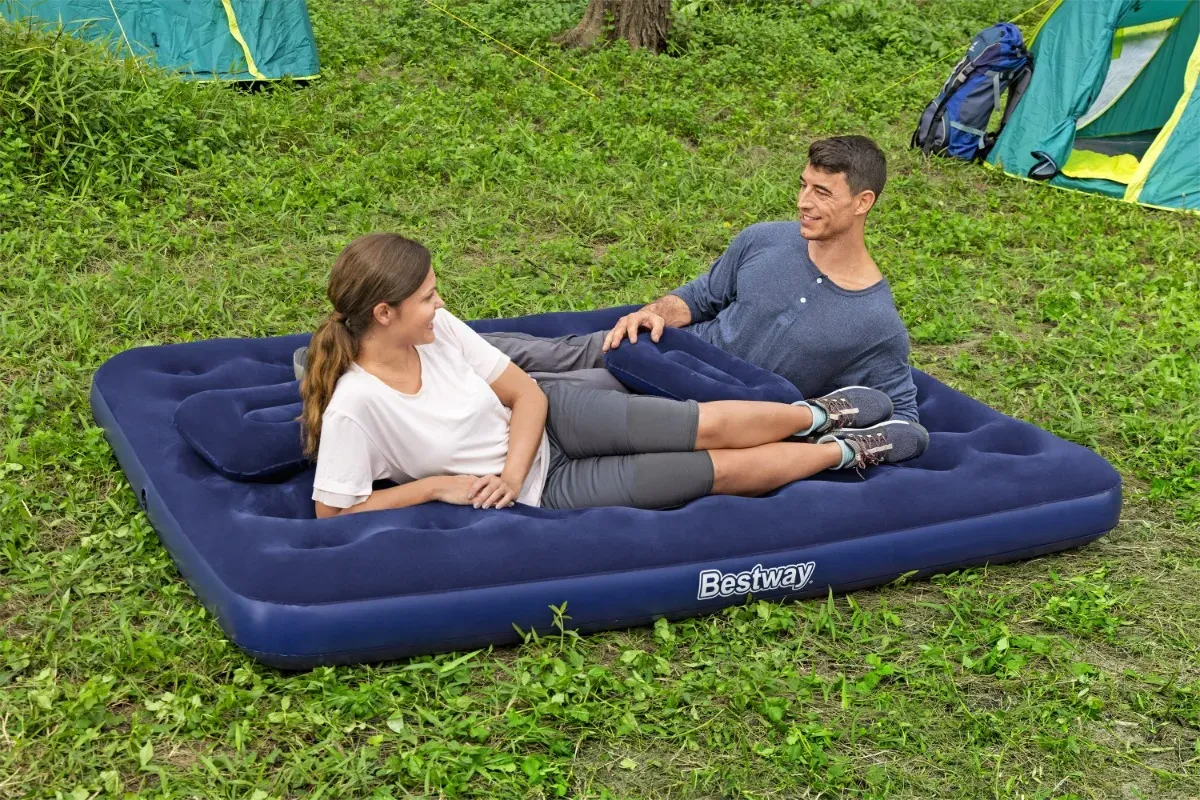 Colchon Inflable 2 Plazas Bestway + 2 Almohadas + Inflador-4