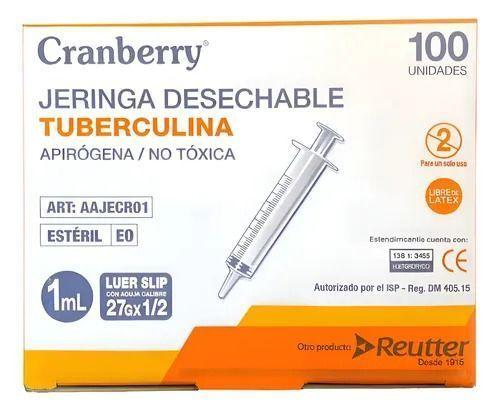 Jeringa Tuberculina 1 Ml Luer Slip 27g * 1/2 1ml Cranberry-0