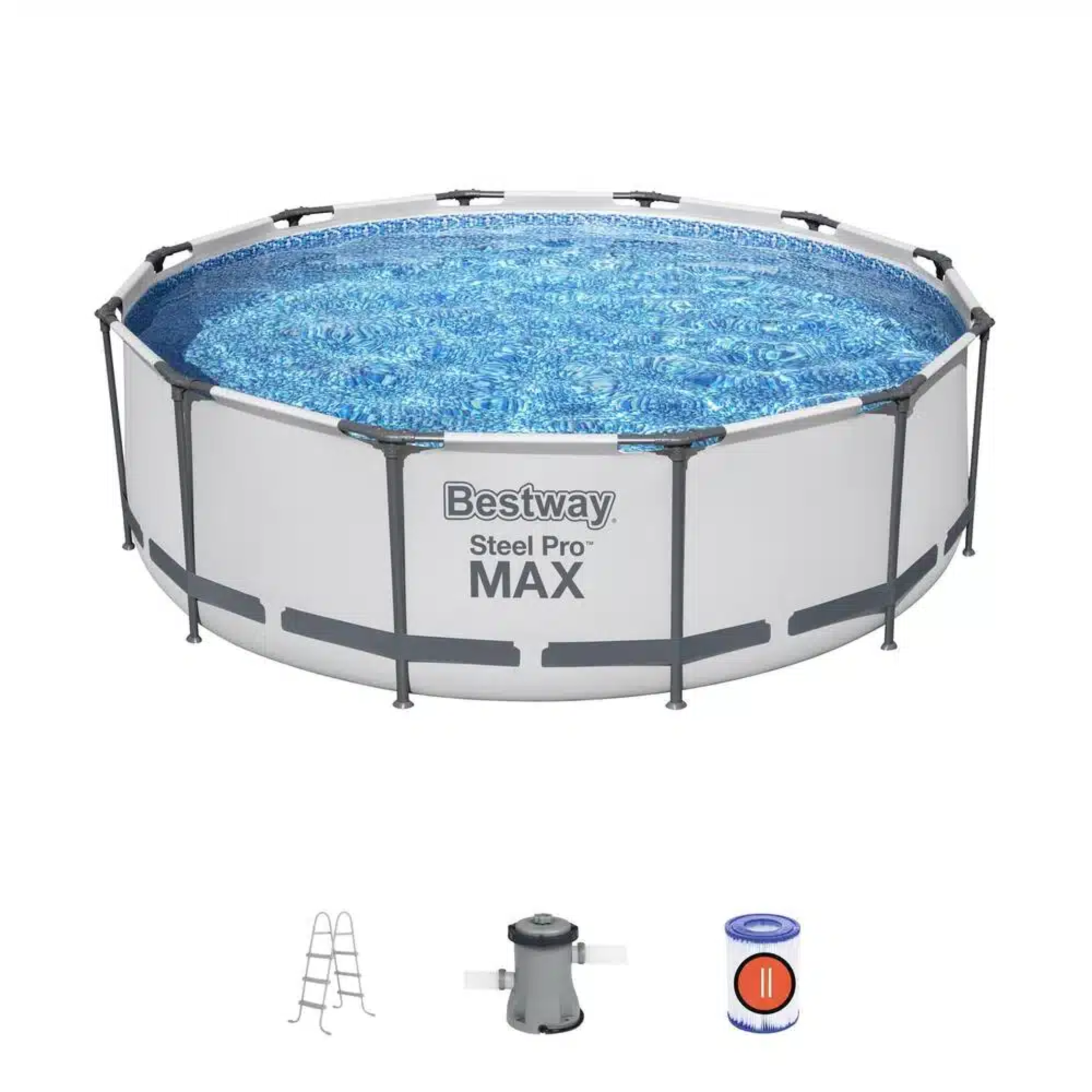 Piscina Steel Pro Max Gris 366X100 cm Pool Set 9.150 Litros-0