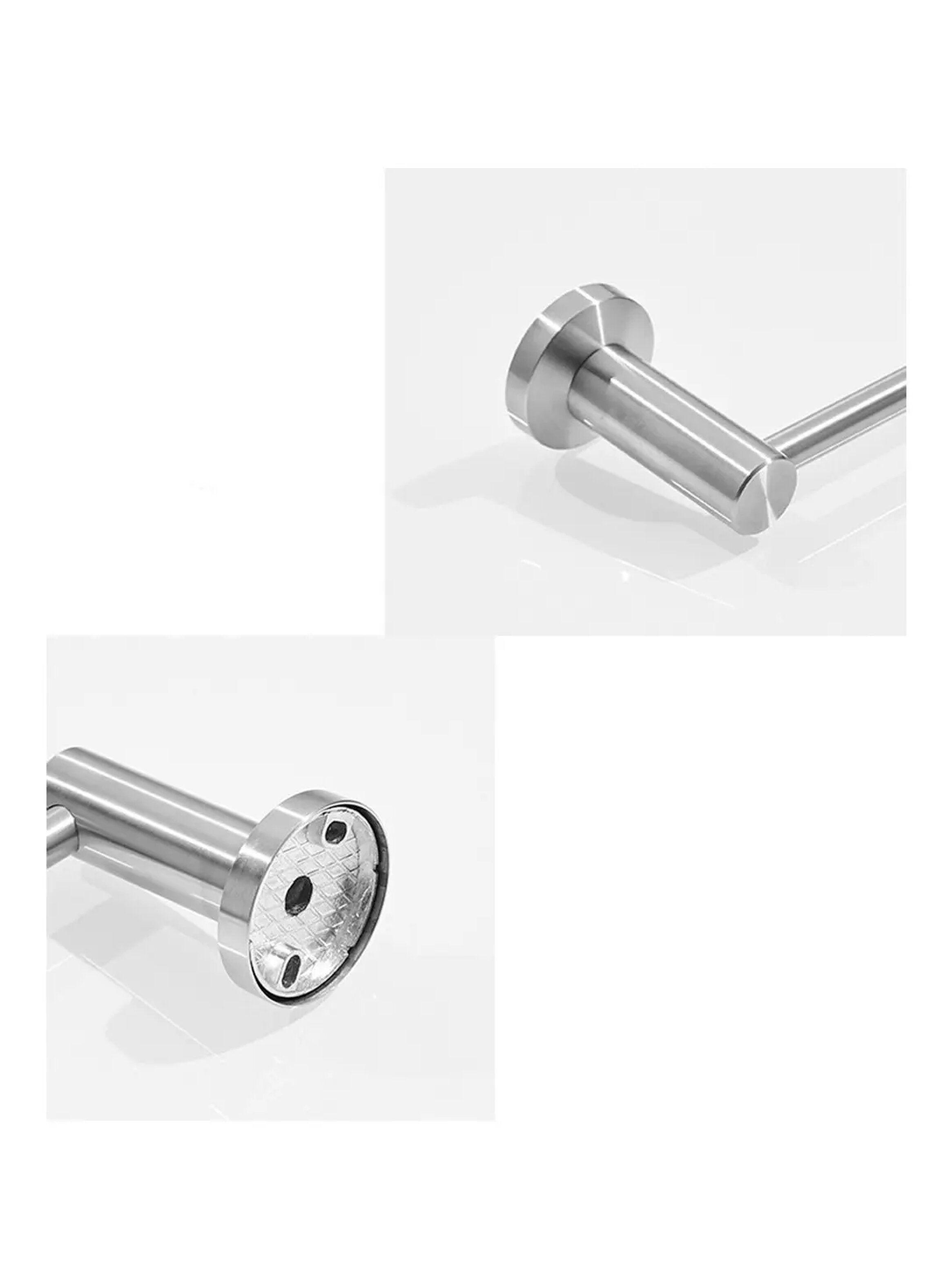 Porta Toalla Toallero Baño Barra 60 cm Acero plateado-3