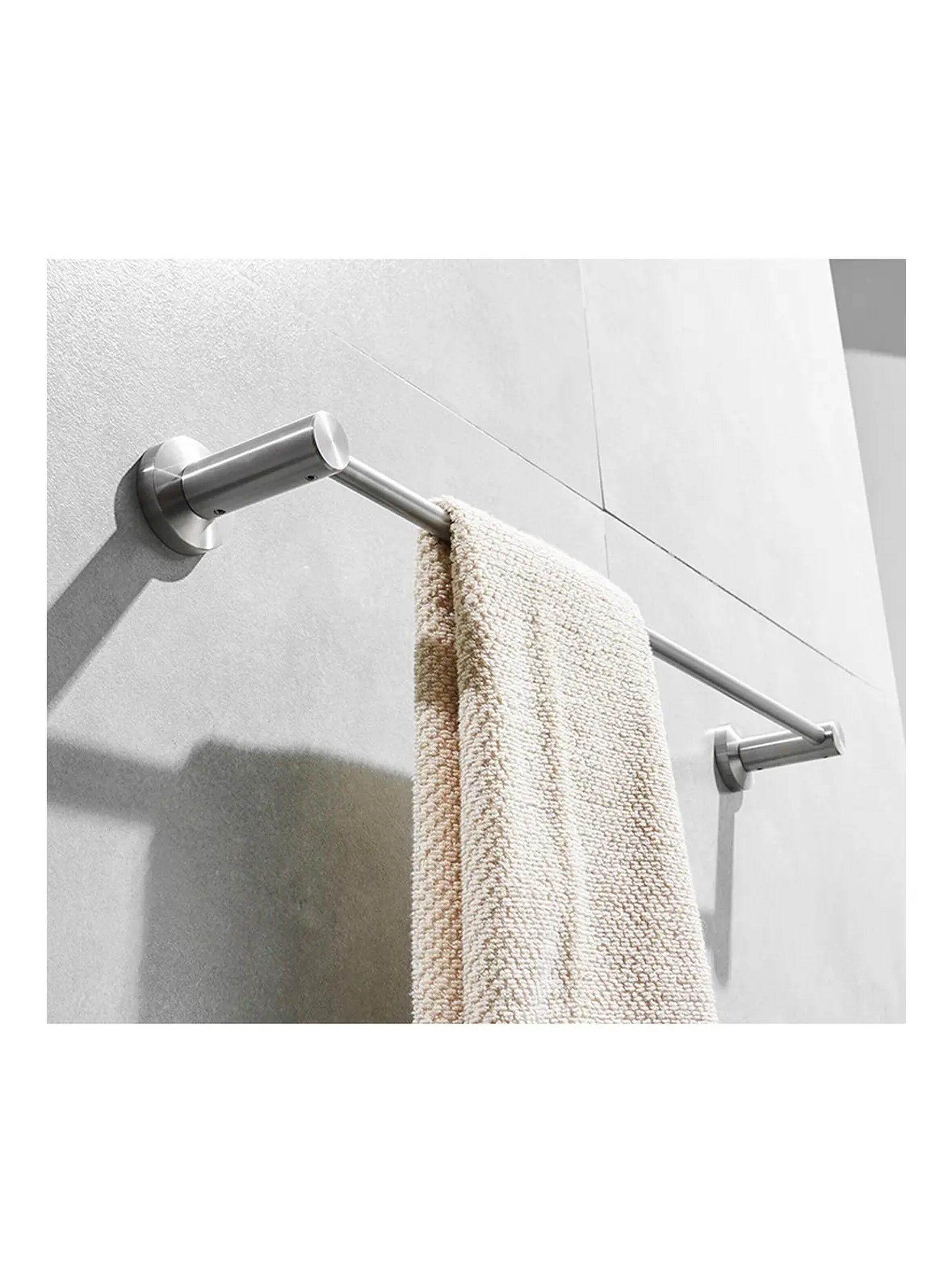 Porta Toalla Toallero Baño Barra 60 cm Acero plateado-4