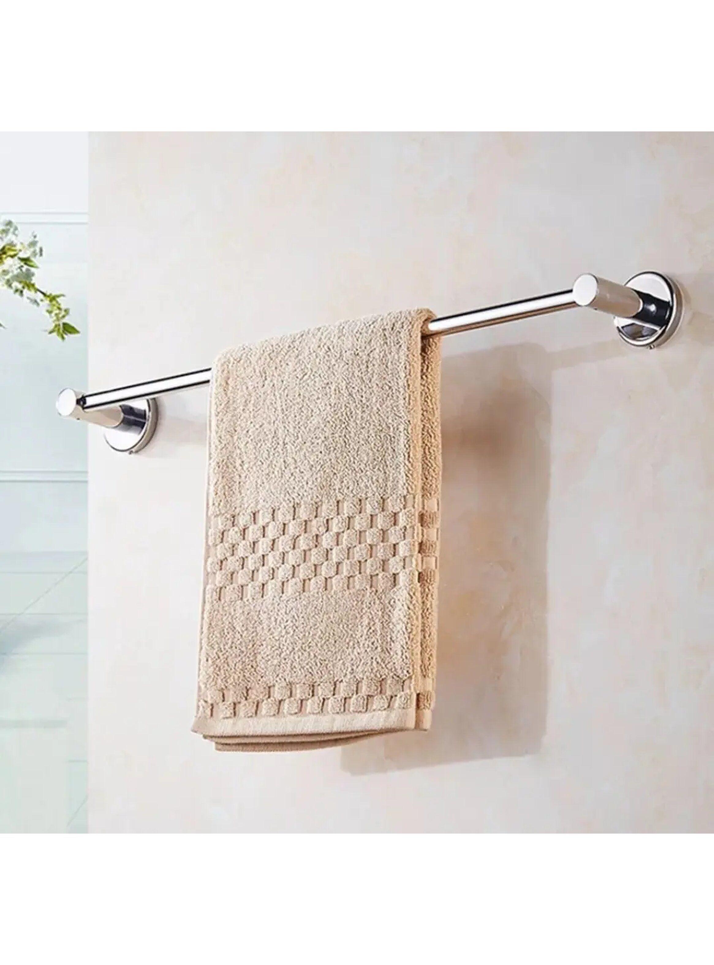 Porta Toalla Toallero Baño Barra 60 cm Acero plateado-7
