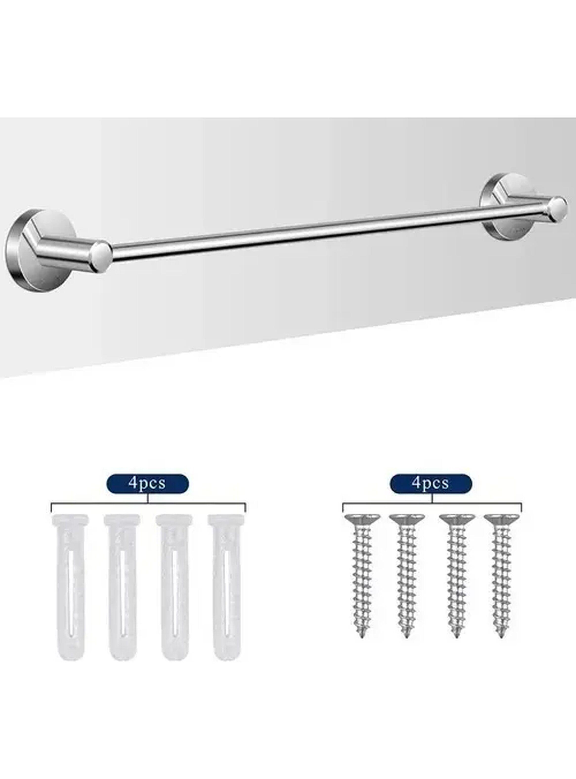 Porta Toalla Toallero Baño Barra 60 cm Acero plateado-8