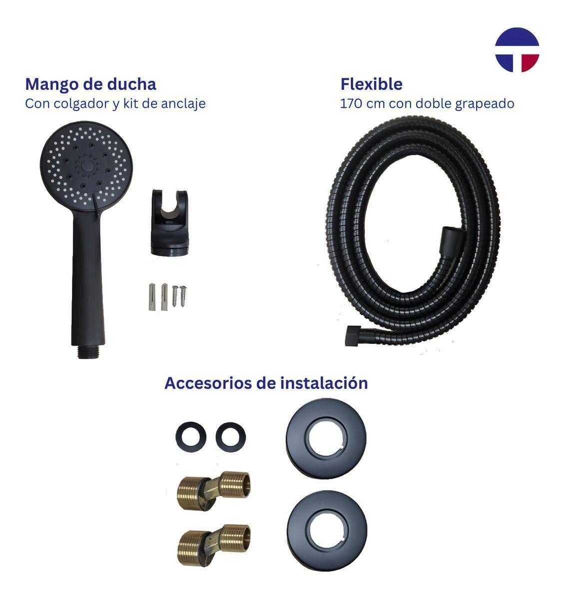 Llave Monomando Tina Ducha Notte Acabado Mate-1