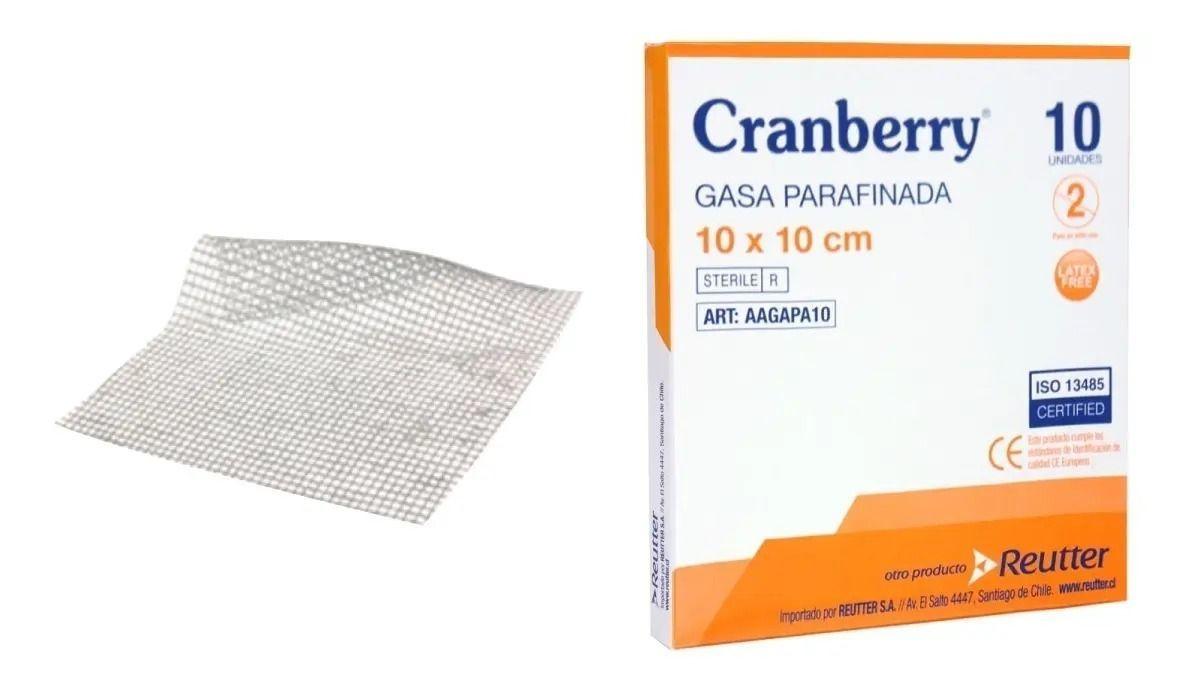 Gasa Parafinada Cranberry 10x10 Cm - Caja 10 Unid.-2