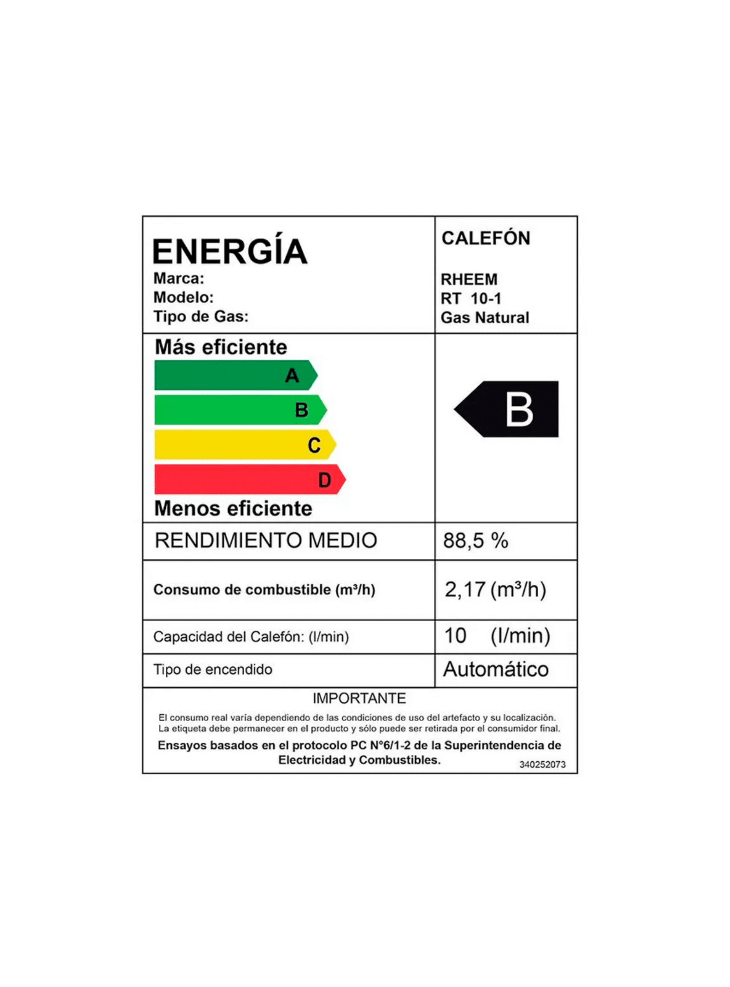  CALEFÓN TIRO NATURAL 10 LITROS GAS NATURAL PRESTIGE RHEEM-5