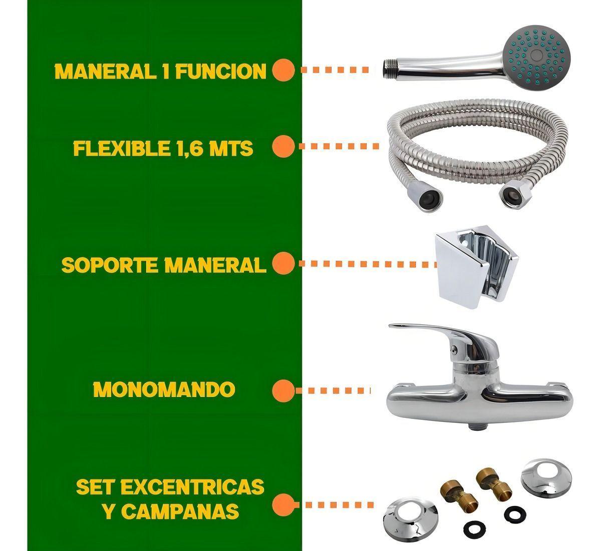 Monomando Llave Grifo Para Ducha Modelo Colomba Taumm-5