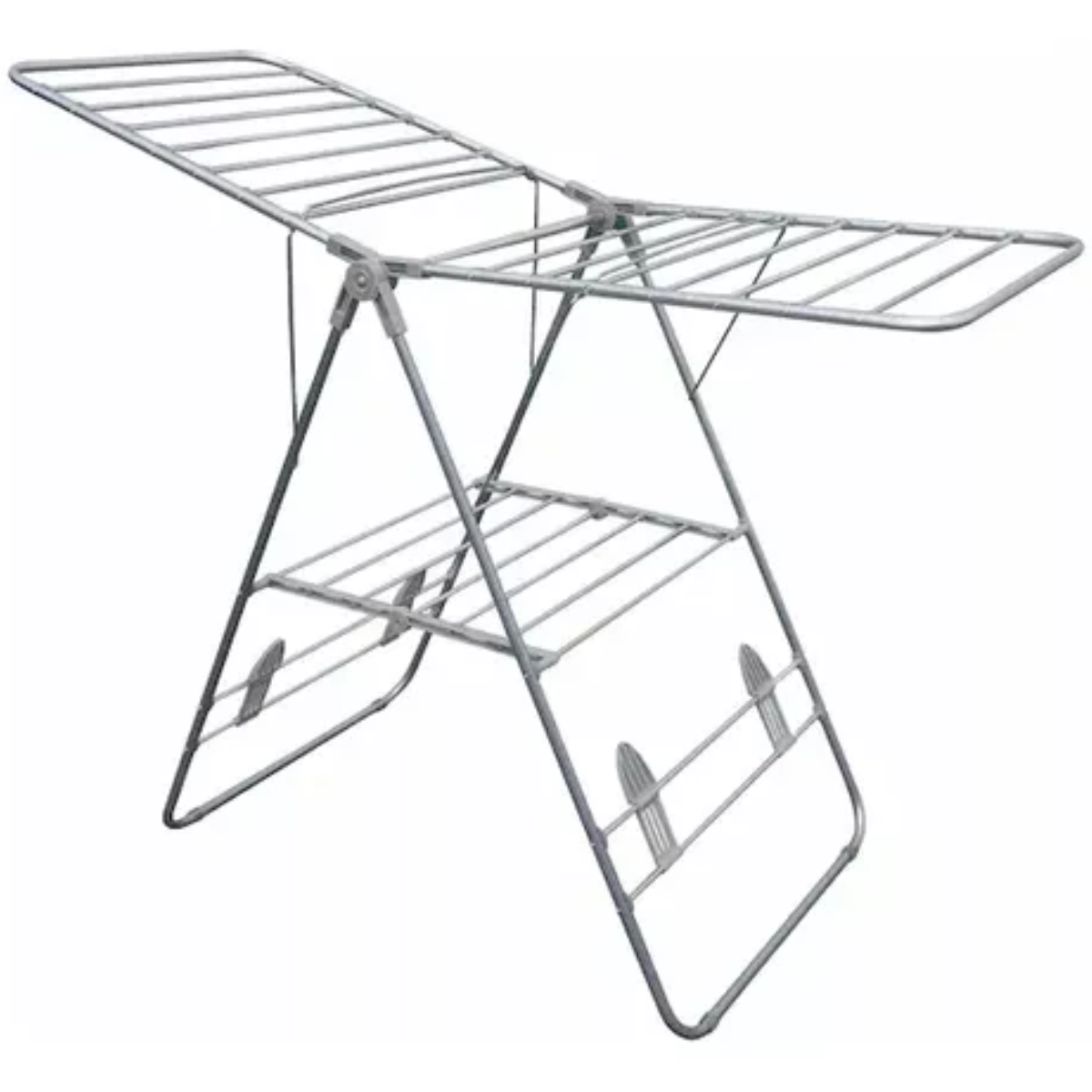 Tendedero Ropa Plegable 2 Niveles Metalico Gris Doral Full-1