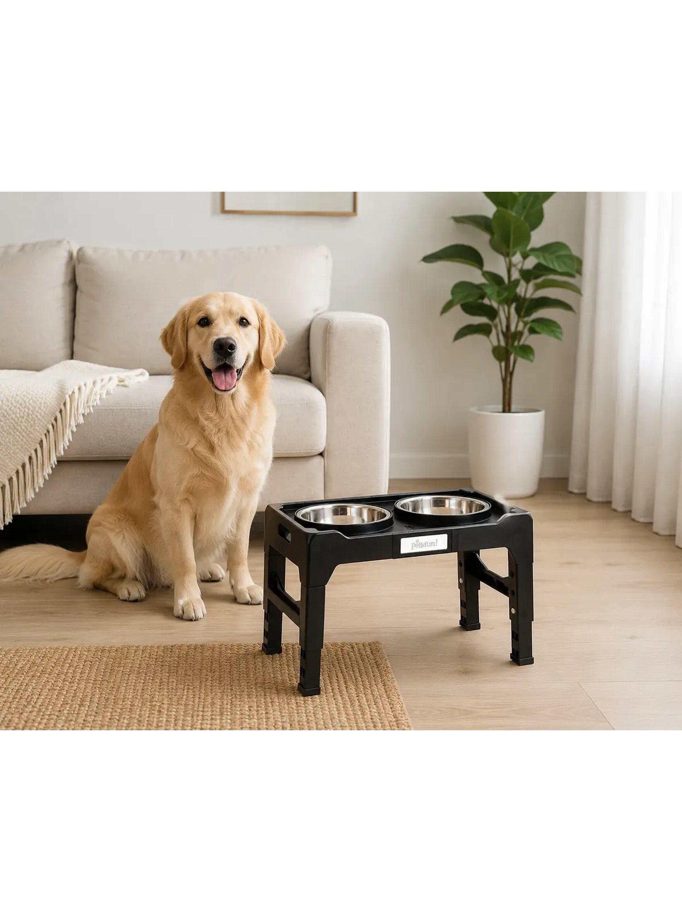PLATO DOBLE ALTO ALTURA AJUSTABLE 1.4LT PETS FUN-4
