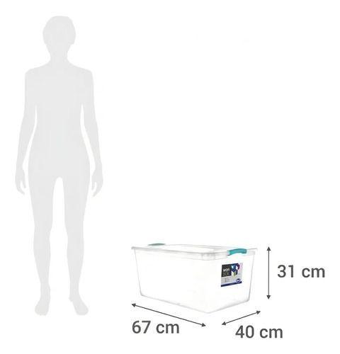 Caja Organizadora De Plastico 61 Lts Transparente Wenco-2