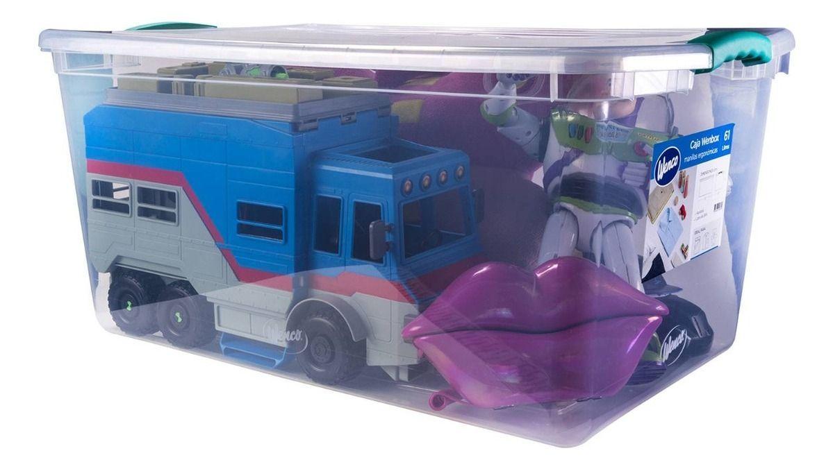 Caja Organizadora De Plastico 61 Lts Transparente Wenco-5