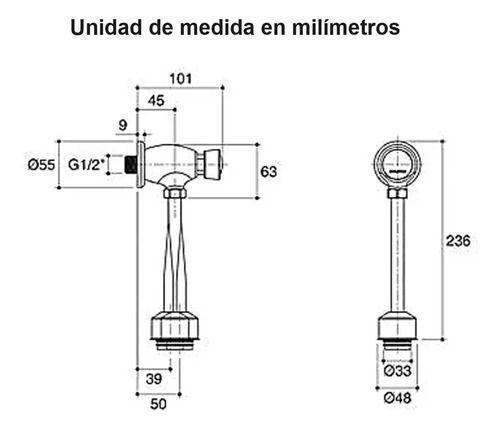 Llave Temporizada Urinario Descarga Regulable Boton Taumm-2