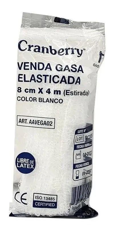 Venda Gasa Elasticada 8cm X 4m Blanco Cranberry 20 Unds-2