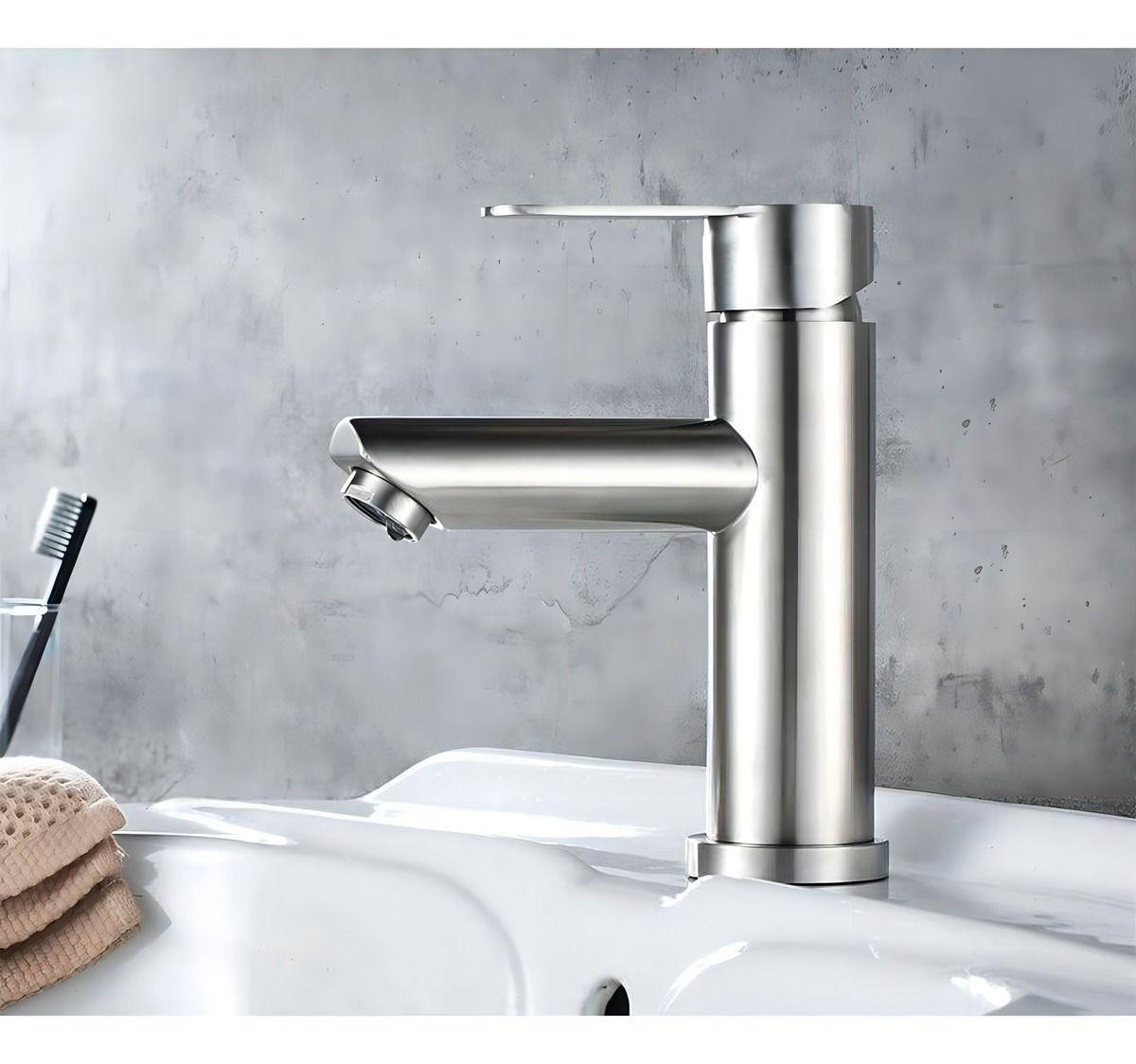 Llave Monomando Lavatorio Lavamanos Modern Inoxidable-3