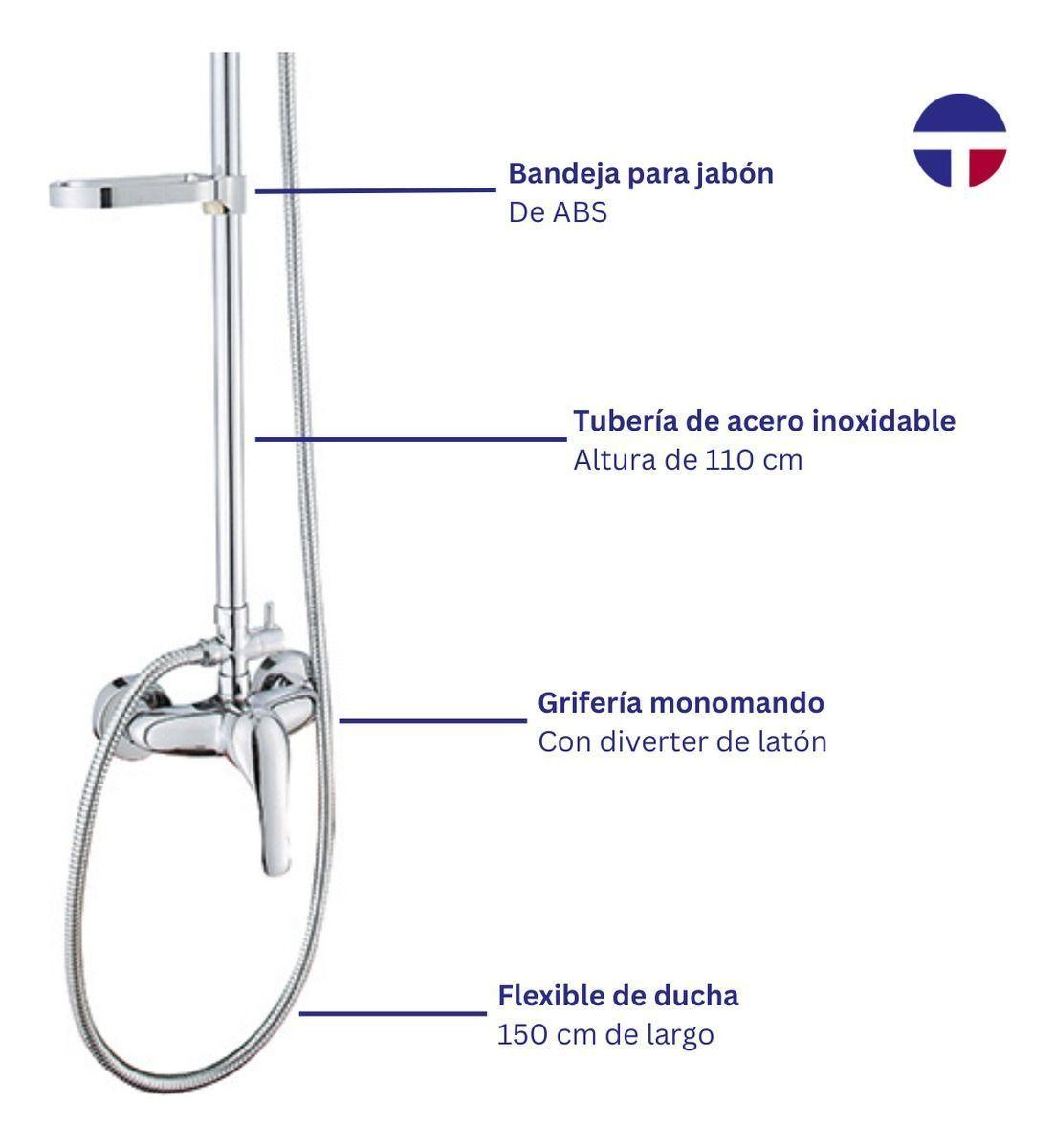 Columna Ducha Circular Con Monomando Ducha-6