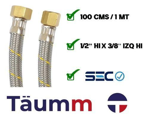 Flexible Gas 3/8 Hi Izquierdo X 1/2 Hi 100 Cms Taumm Sec-5