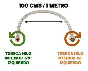 Flexible Gas 3/8 Hi Izquierdo X 1/2 Hi 100 Cms Taumm Sec-6