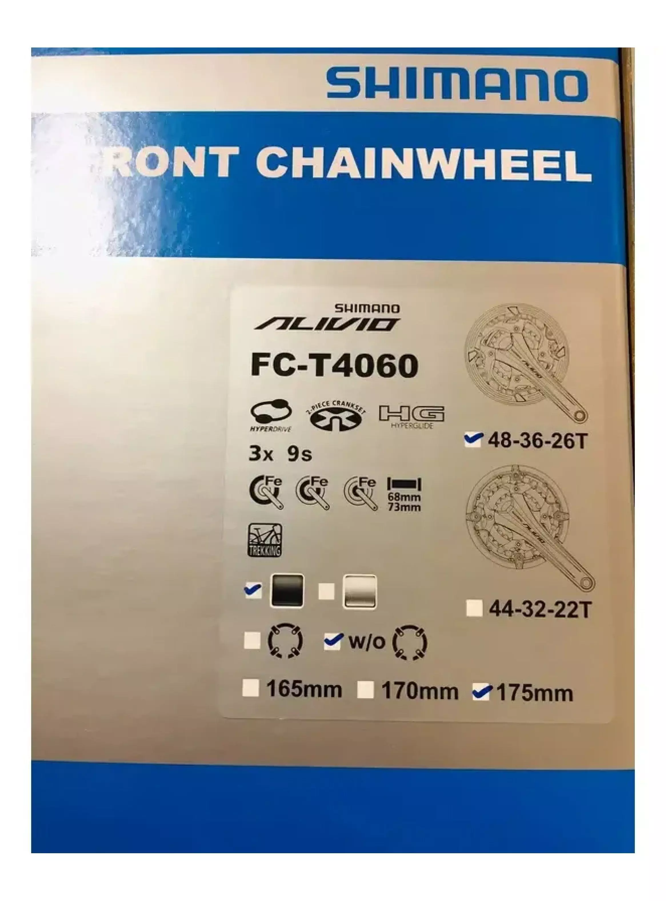 Volante Shimano Fc-t4060 Alivio 175mm 2-pcs Fc 48x36x26t W/o-1