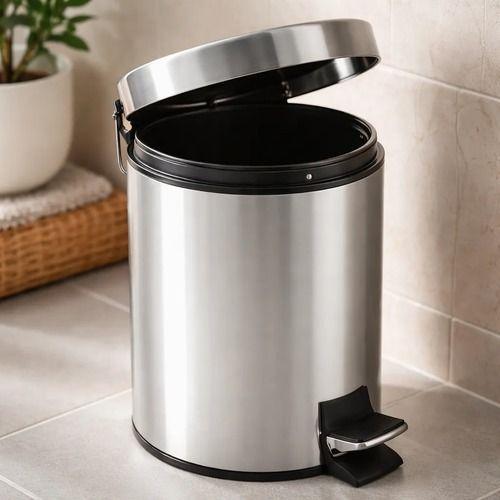 Basurero Papelero Pedal 8 Lts Acero Inoxidable Gris-2