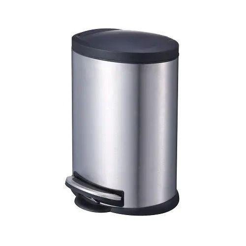 Basurero Papelero Pedal 8 Lts Acero Inoxidable Gris-0