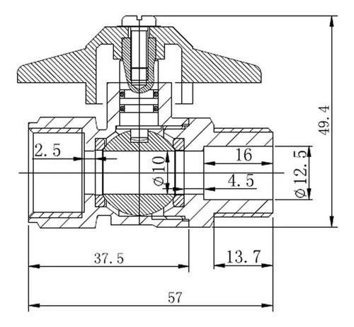 Llave Paso Para Gas Hi-he 1/2 - Certificada - Taumm-4