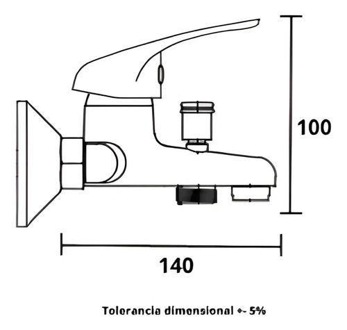 Llave Monomando Tina Ducha Colomba Taumm Kit Completo-2