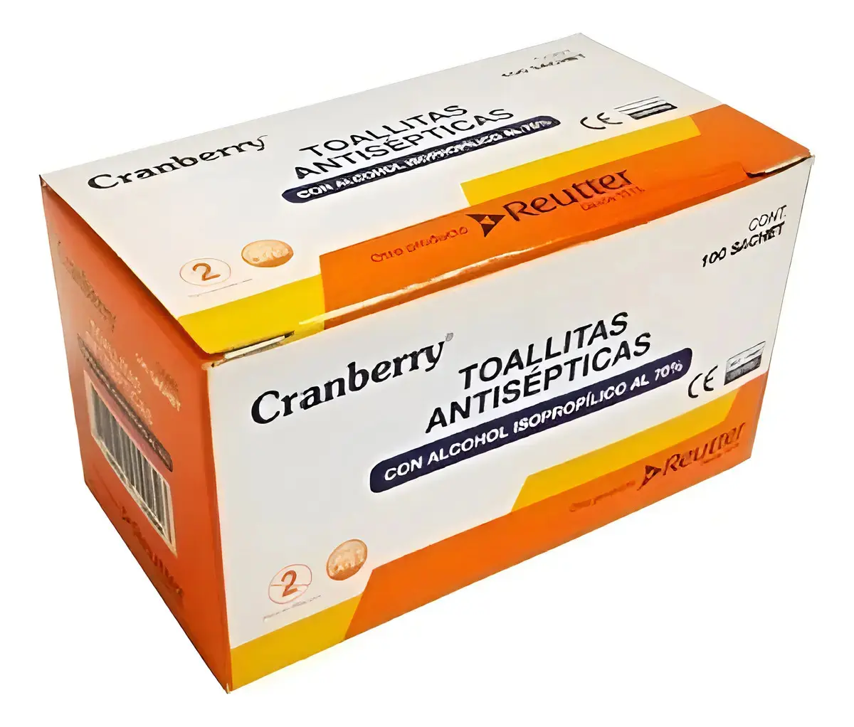 Toallitas Antisépticas Con Alcohol Al 70° Caja 100 Sachets-0