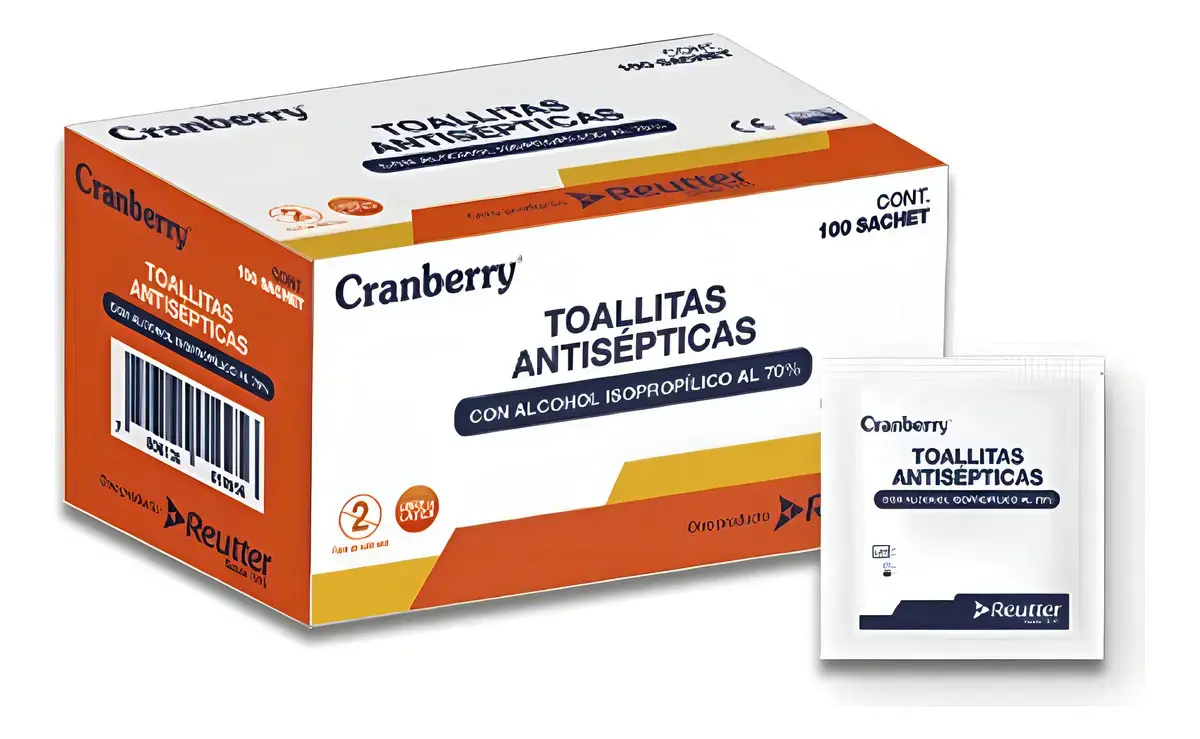 Toallitas Antisépticas Con Alcohol Al 70° Caja 100 Sachets-2