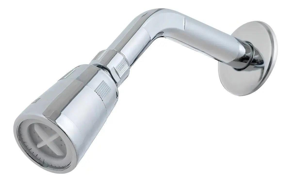 Brazo Ducha Cromada Plástico Al Muro Con Difusor Taumm-0