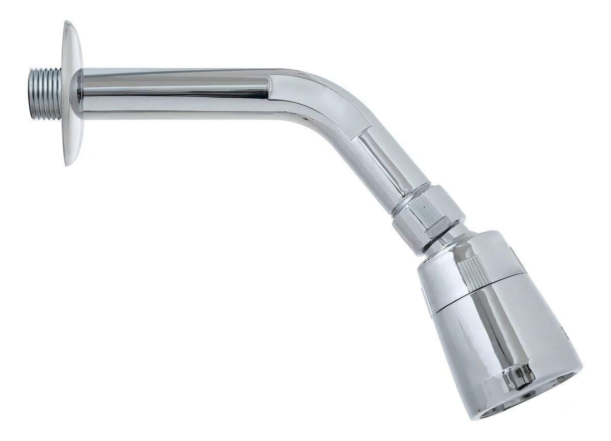 Brazo Ducha Cromada Plástico Al Muro Con Difusor Taumm-1