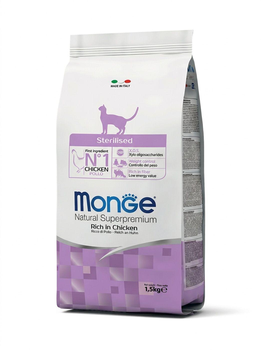Alimento para gatos Monge Esterilizados 1,5 Kg-0