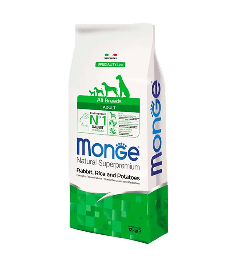 Alimento para perro Monge All Breeds Monoproteico 2,5 Kg Conejo/Arroz/Papa-0