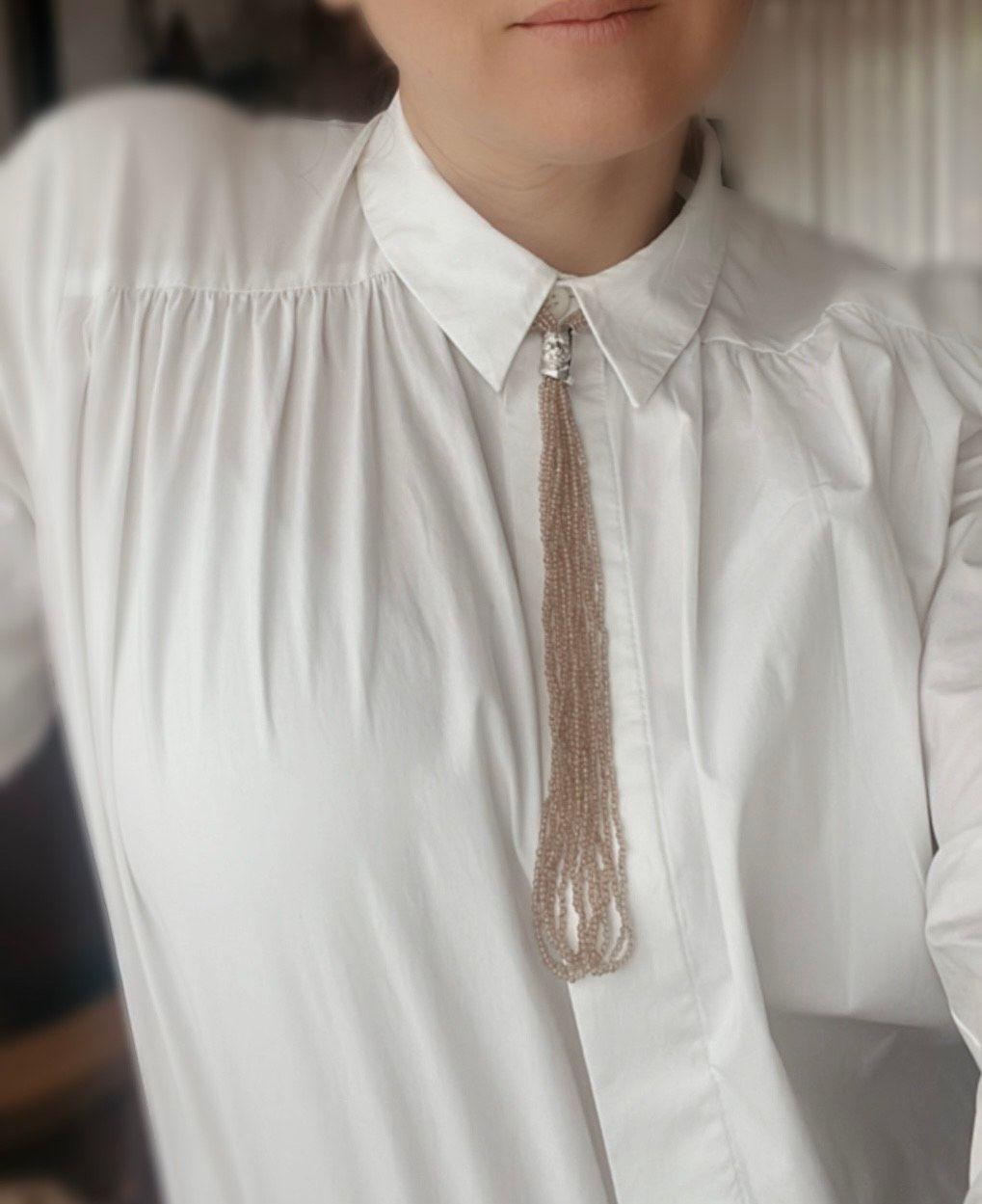 Collar Beige Cristales de Praga Genuinos-6