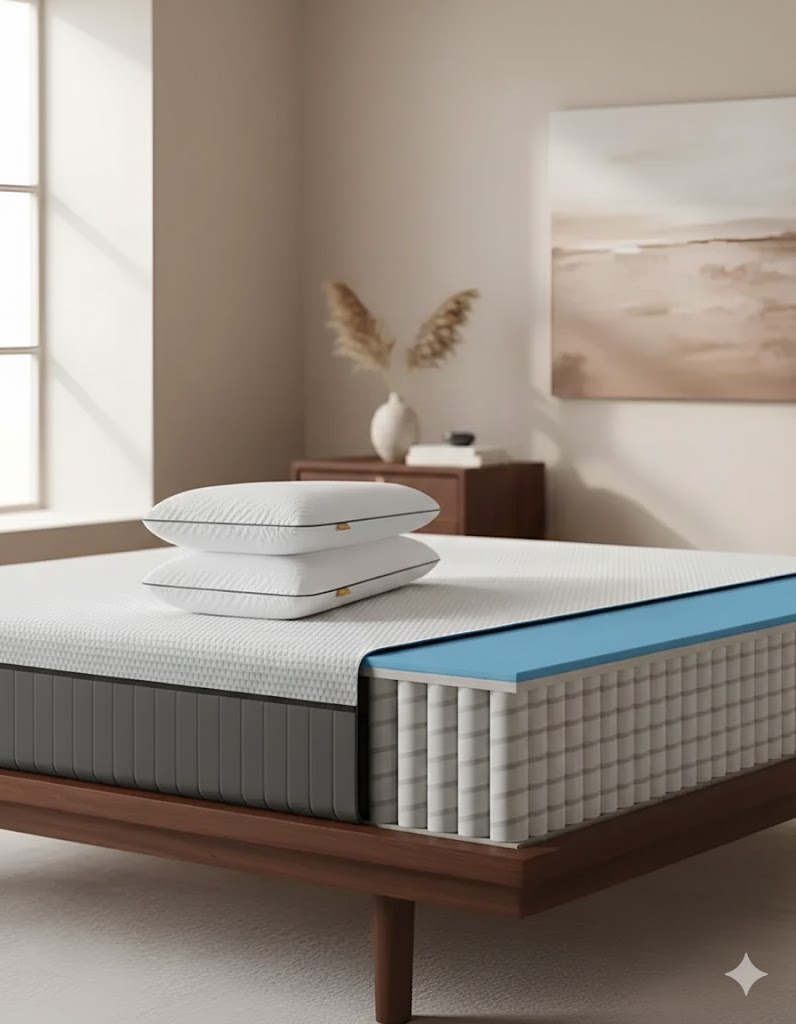 Combo Confort Premium  2 Plazas + 2 Almohadas Diamond Memory Foam-0