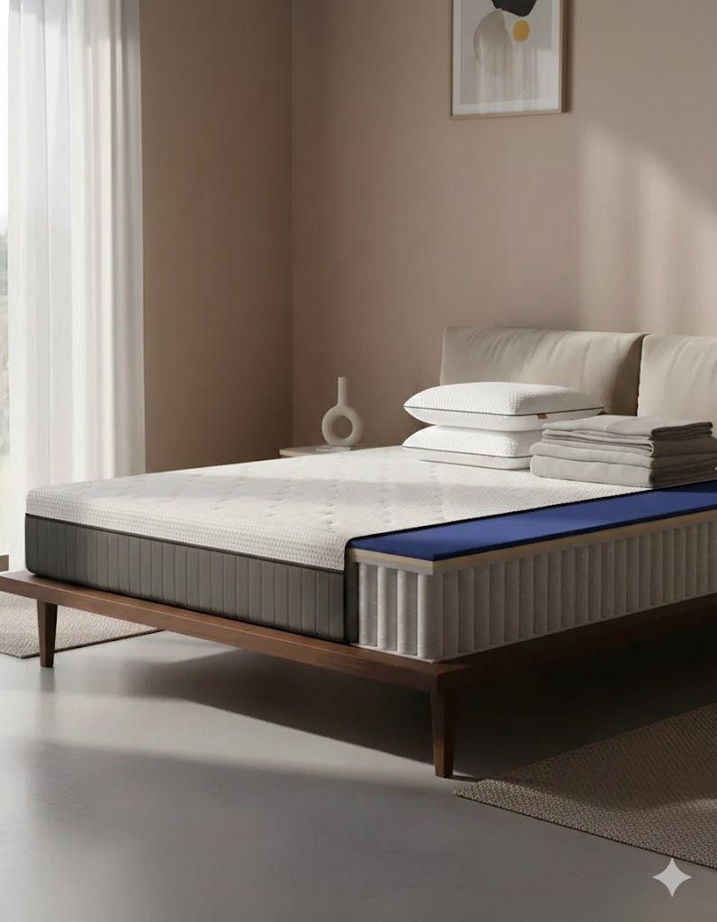 Combo Hybrid Premium 1.5 Plaza + 2 Almohadas Diamond Memory Foam-0