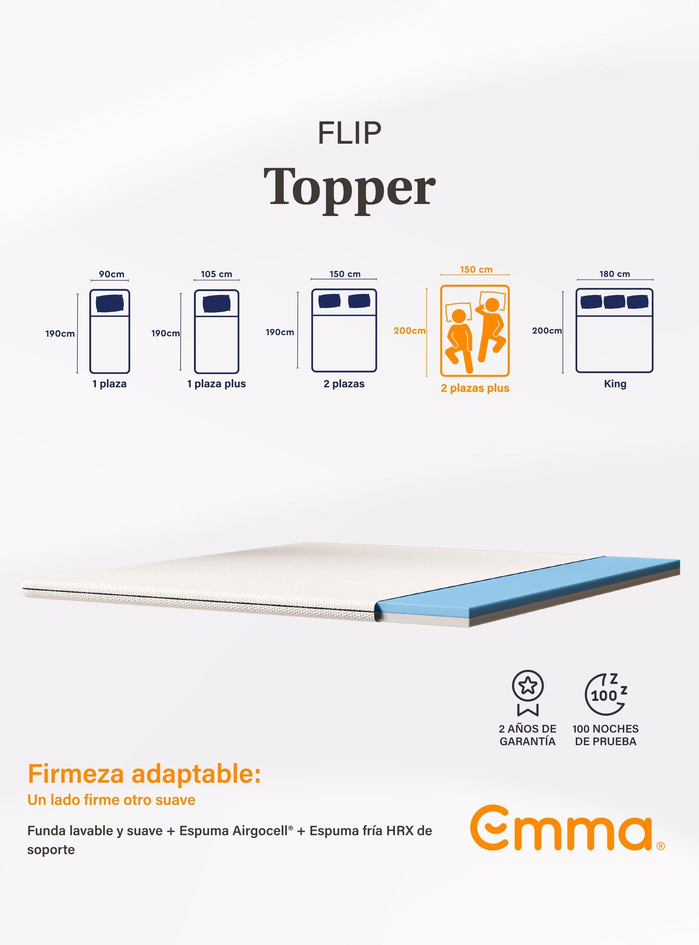 Emma Topper Flip 2 Plazas Plus-6