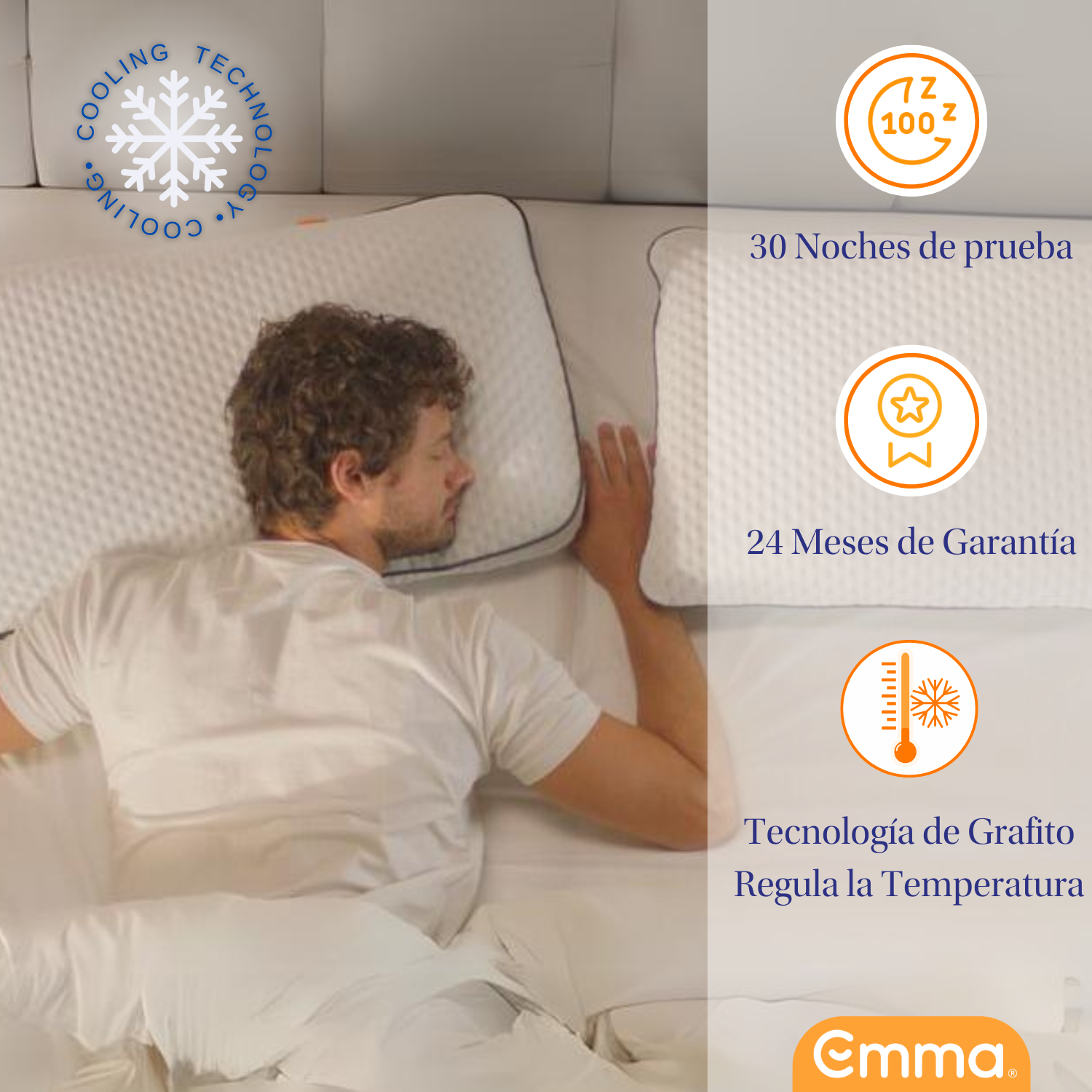 Pack de 2 Almohadas Emma Diamond Degree Memory Foam-7