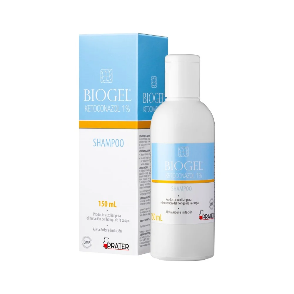 Shampoo anticaspa Biogel 1% Seborrea Dermatitis Purificador -0