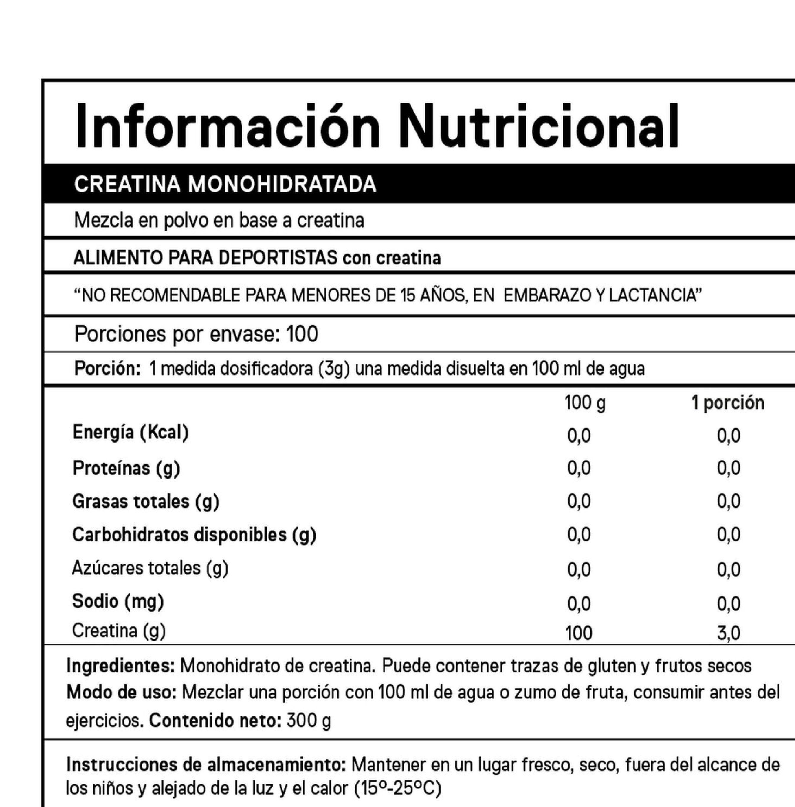 Creatina QNT Creatine Monohydrated Alto Rendimiento 300 g-2