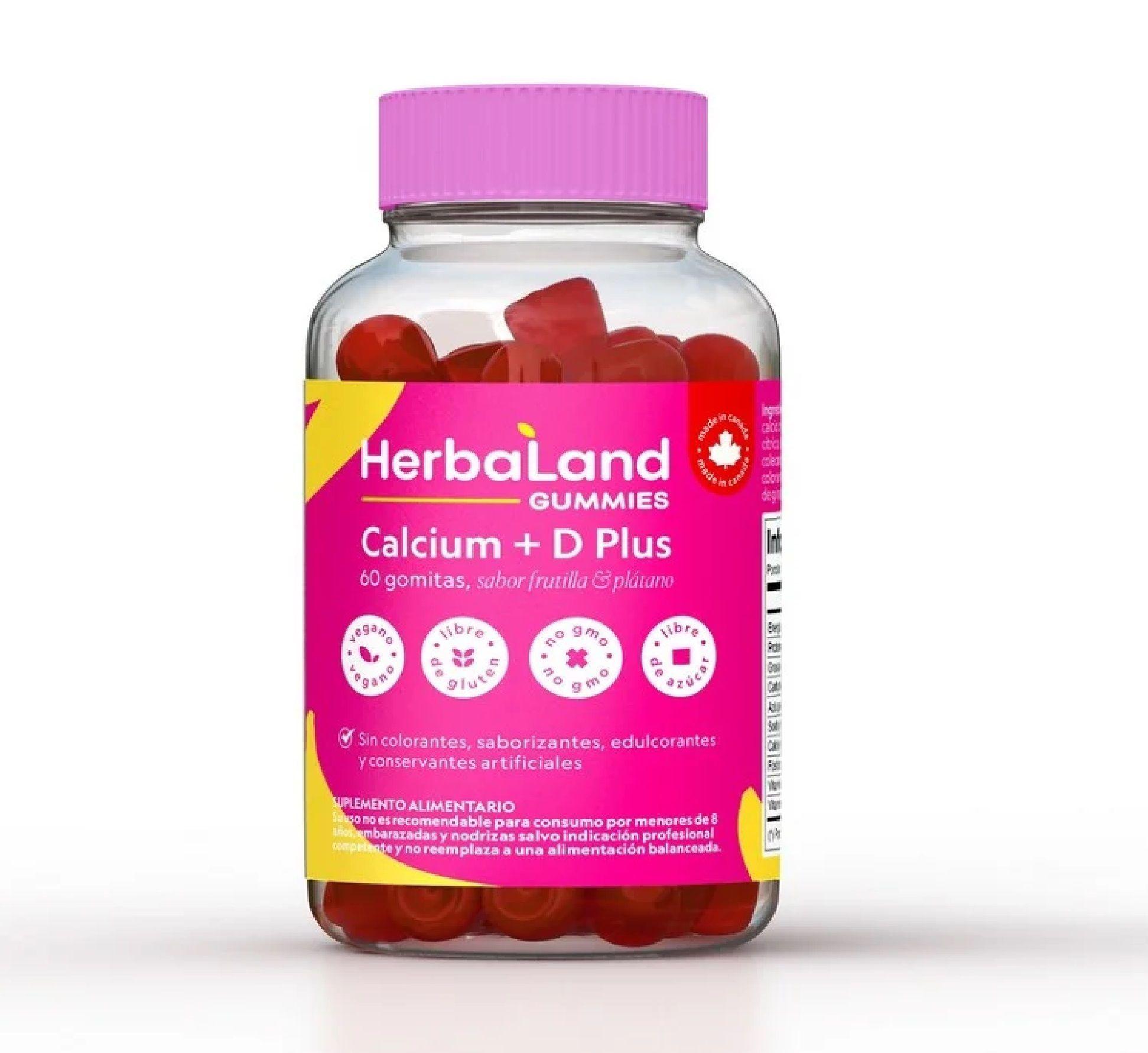 Gummies Calcium D Plus 60 Gomitas Sin Gluten Sabor Frutilla Platano-0