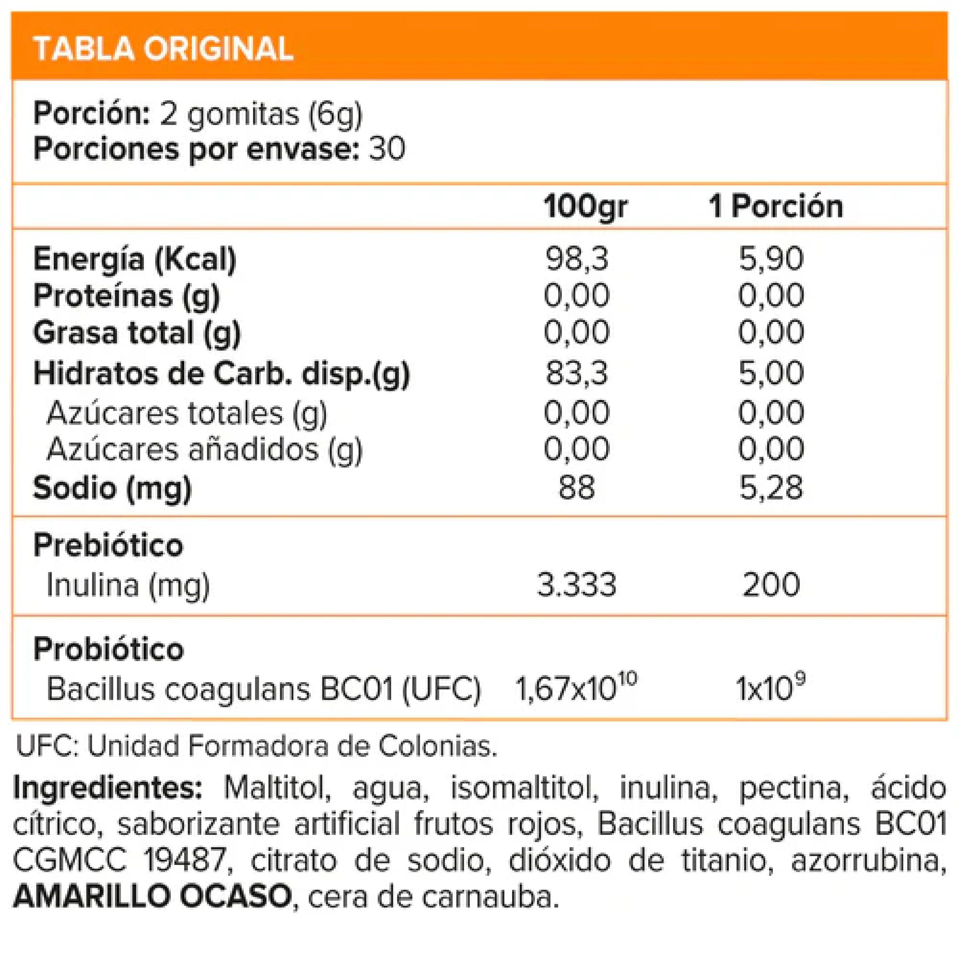 Gummies Prebioticos Fibras 60 Gomitas Sin Gluten Sabor Maracuy-1